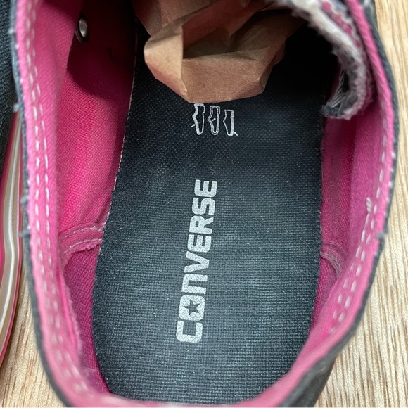 Converse All Star Low Tops Black Pink Sneakers Size 5 Junior - Picture 10 of 13